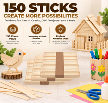 ADVONCE 6 inch wooden waxing sticks — birch wax applicator sticks, 150 count, for hard and soft wax