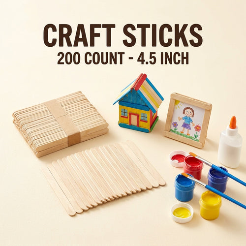 a group of craft sticks and paint