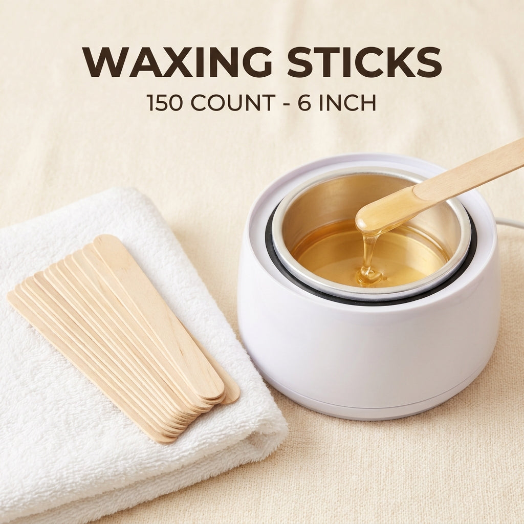 waxing sticks in a container and a towel