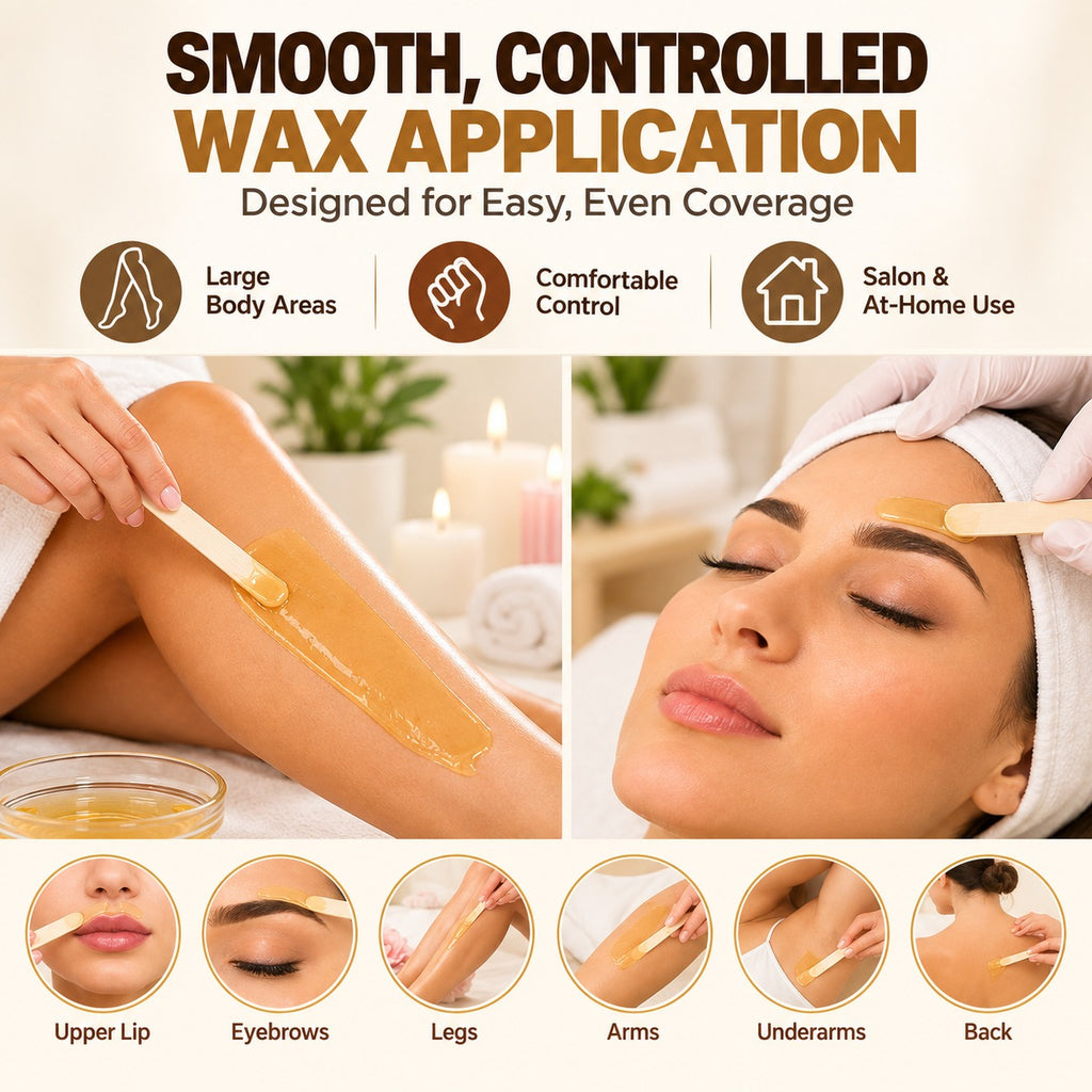 ADVONCE 6 inch wooden waxing sticks — birch wax applicator sticks, 150 count, for hard and soft wax