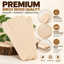 ADVONCE 6 inch wooden waxing sticks — birch wax applicator sticks, 150 count, for hard and soft wax