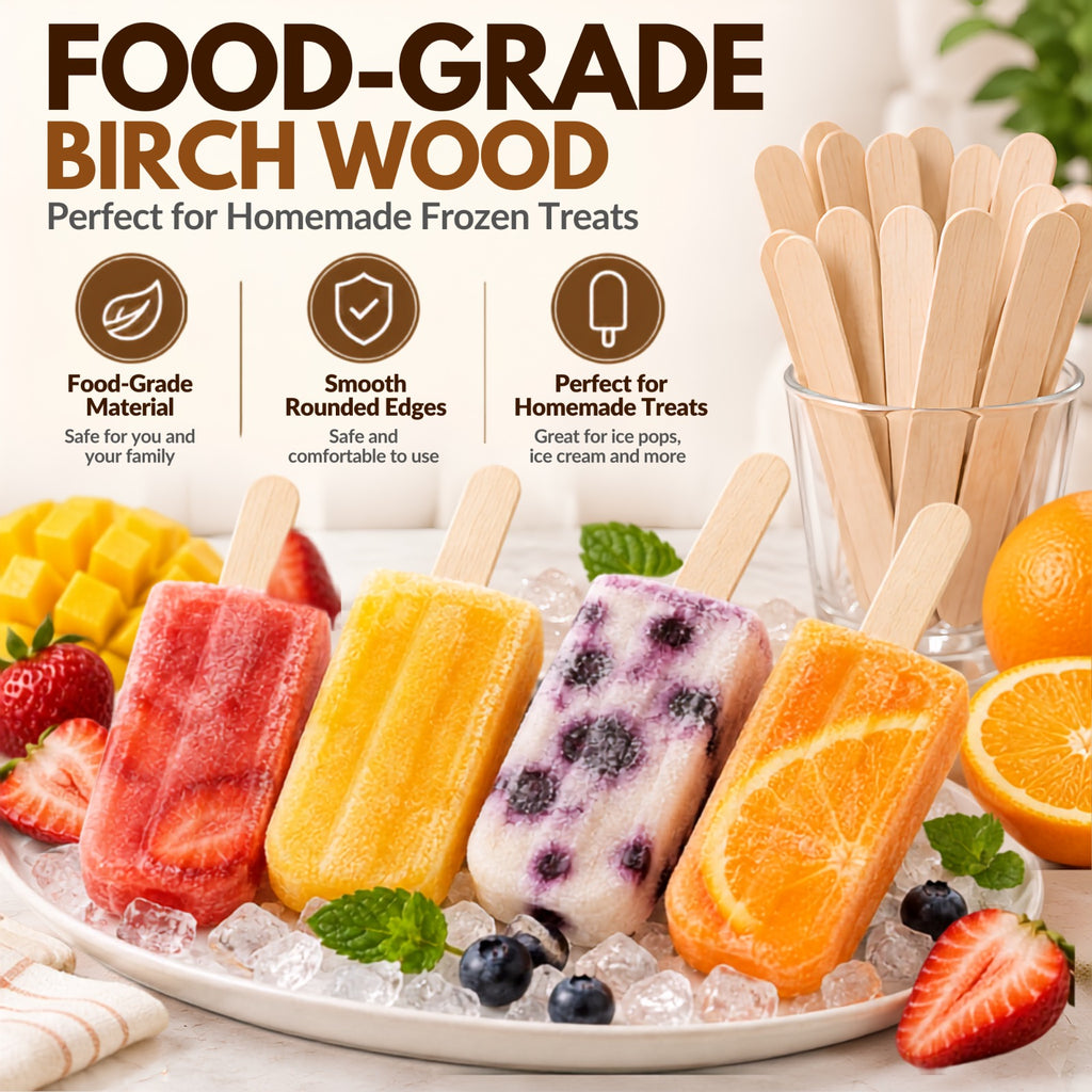 ADVONCE 6 inch wooden waxing sticks — birch wax applicator sticks, 150 count, for hard and soft wax